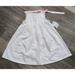 Remember Nguyen White w. Pink Bow Skyler Dress Girl's Size 6 | Wedding Church ++